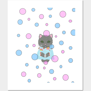 WHIMSICAL Cat For Cat Lover Posters and Art